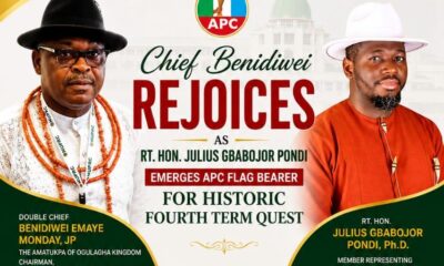 INC Ogulagha Chairman, Benidiwei Congratulates Julius Pondi on APC Primary Victory