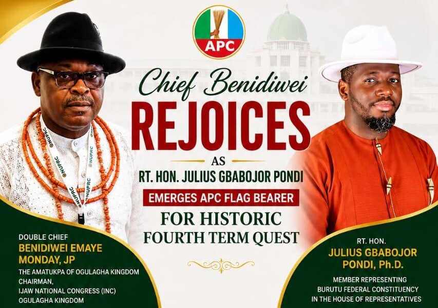 INC Ogulagha Chairman, Benidiwei Congratulates Julius Pondi on APC Primary Victory