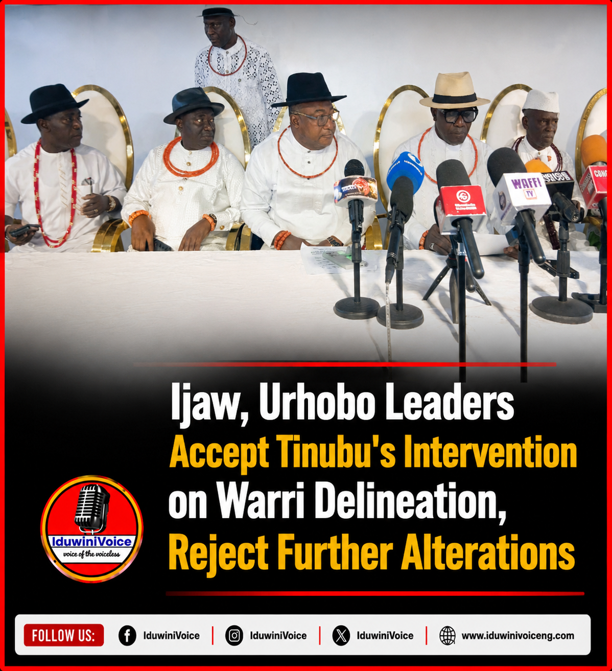 Ijaw, Urhobo Leaders Accept Tinubu’s Intervention on Warri Delineation, Reject Further Alterations