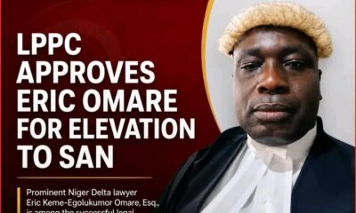 BREAKING: Eric Keme-Egolukumor Omare Approved for Elevation to Senior Advocate of Nigeria
