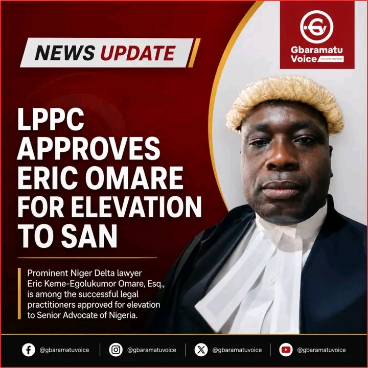 BREAKING: Eric Keme-Egolukumor Omare Approved for Elevation to Senior Advocate of Nigeria
