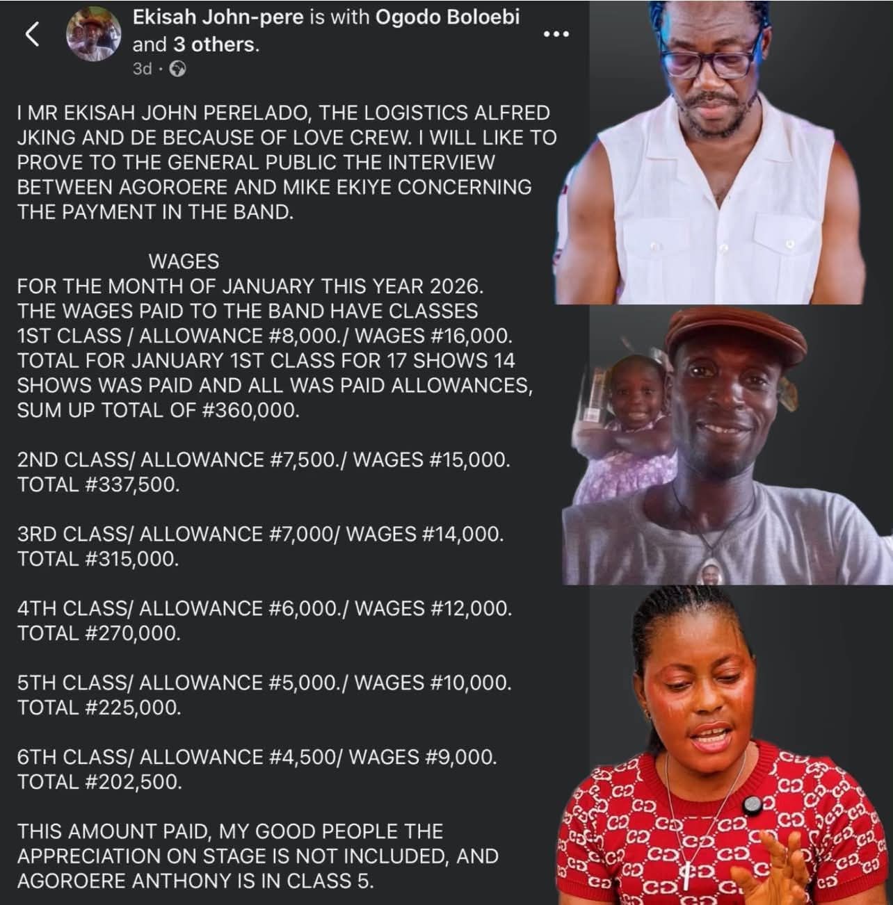 JKing Logistics Coordinator Shed Light to Address Ijaw Music Wage Controversy 