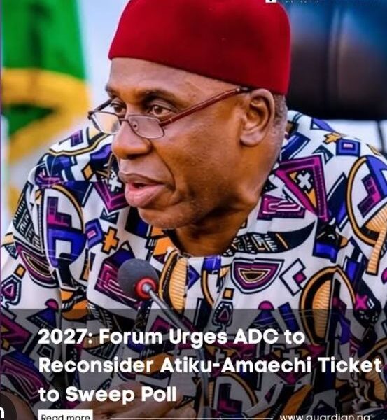 Southern Forum Urges ADC to Pick Strong Southern Running Mate for Atiku Ahead of 2027