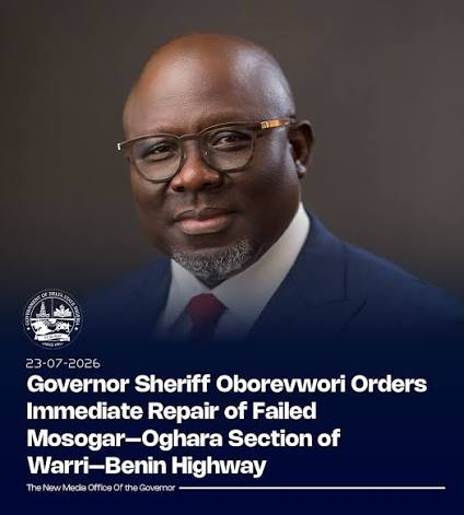 Oborevwori Approves Emergency Repairs on Damaged Mosogar-Oghara Section of Warri-Benin Highway