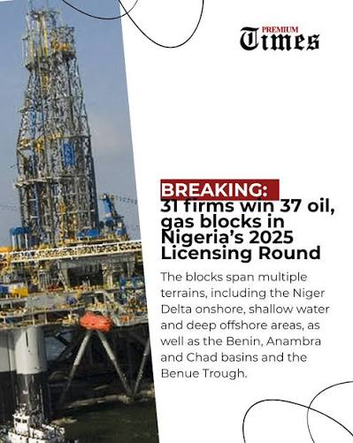 31 Companies Secure 37 Oil, Gas Blocks in Nigeria’s 2025 Licensing Round