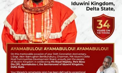 Engr. Benikurukuru, Iduwini Delta PIA Board Chairman Celebrates HRM Bosu Dio at 33rd Coronation Anniversary