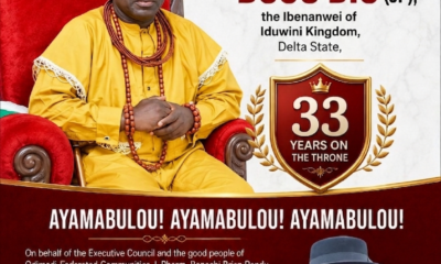 Odimodi Federated Communities Chairman, Pondy Congratulates HRM. Bosu Dio on 33rd Coronation Anniversary