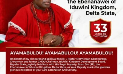 Pastor McPherson Gold Kurobo Felicitates HRM Bosu Dio on 34th Coronation Anniversary