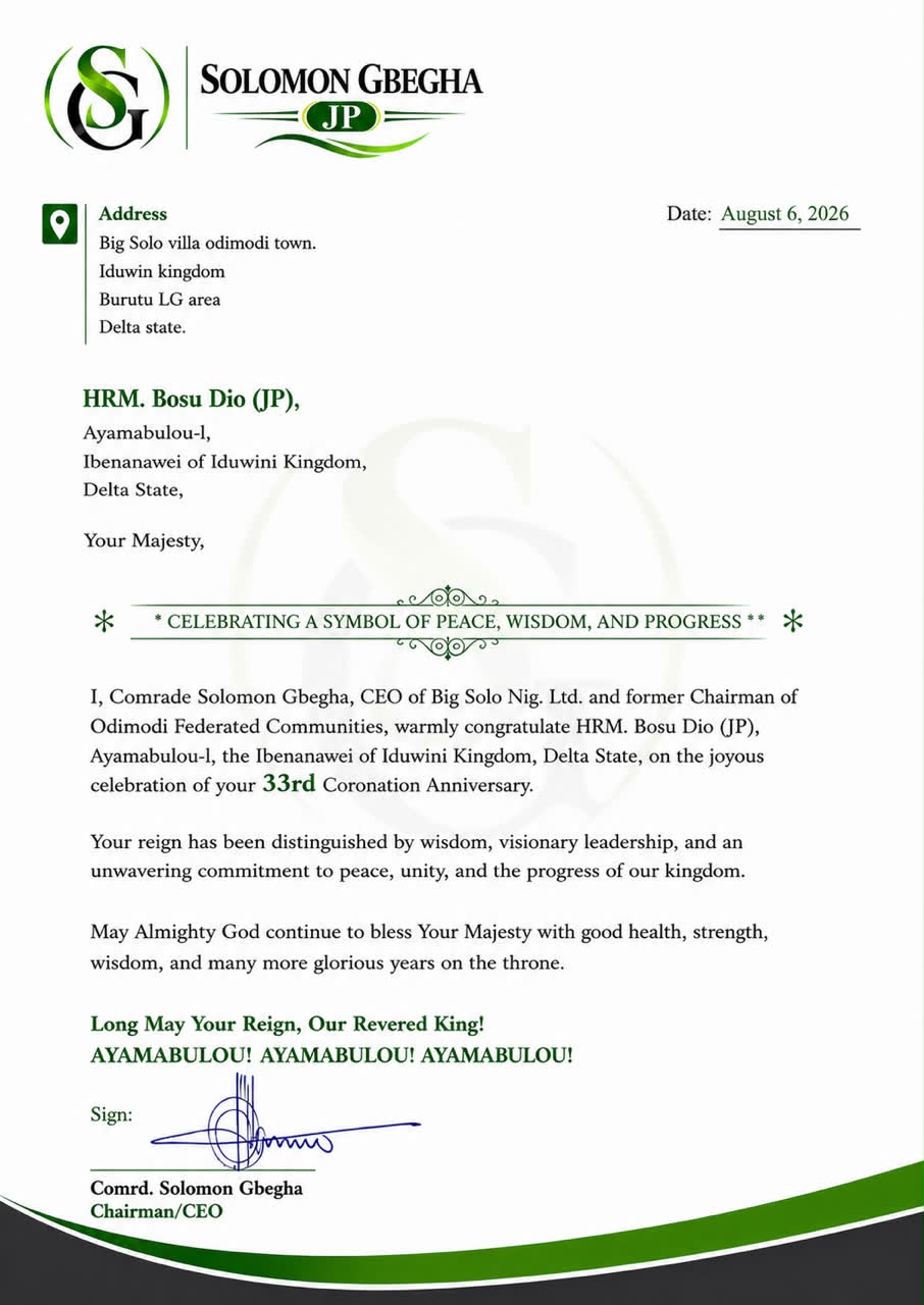 CEO of Big Solo Nig. Ltd. Hails HRM Bosu Dio’s Leadership at 33rd Coronation Anniversary