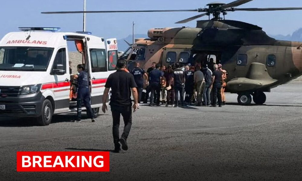 A boat carrying nearly 270 people has capsized off northern Cyprus as a search and rescue operation is under way.  