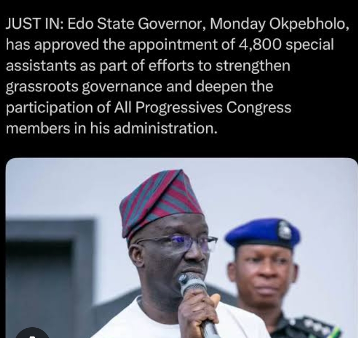 Okpebholo Approves Appointment of 4,800 Special Assistants in Edo