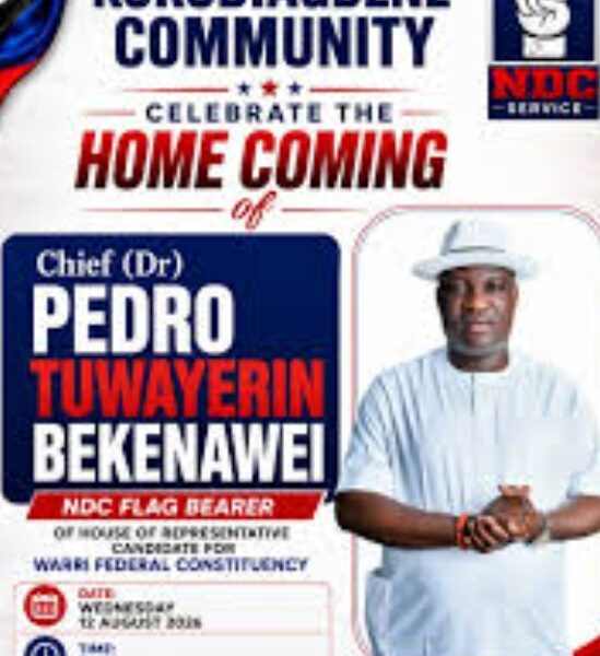 Kokodiagbene Community Set to Host NDC House of Representatives Candidate, Pedro Bekenawei