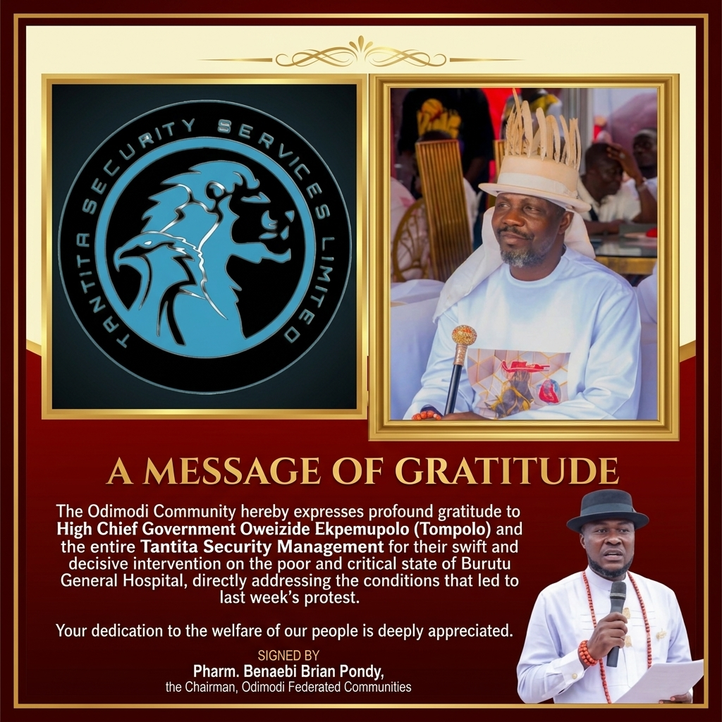 Odimodi Community Commends Ekpemupolo, Tantita Security Ltd Over Burutu Hospital Intervention