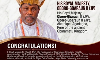 Chief Mulade Congratulates Gbaramatu Monarch (Aketekpe) on Appointment as INDS Advisory Council Chairman