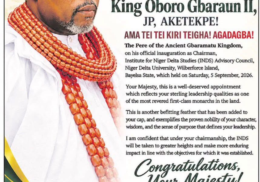 Otuaro Applauds Gbaramatu Monarch on Appointment as NDU Institute Advisory Council Chairman