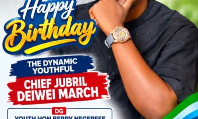 Celebrating Chief Jubril March : Hon Berry Negerese Campaign Organization 2027 extends warm wishes on Birthday 
